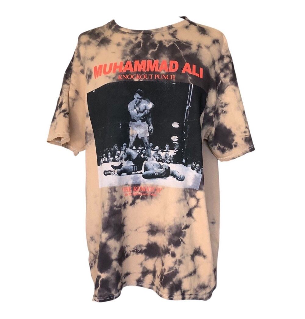 Muhammad Ali Knockout Punch Rematch Tie Dye Graphic T Shirt Large NWOT